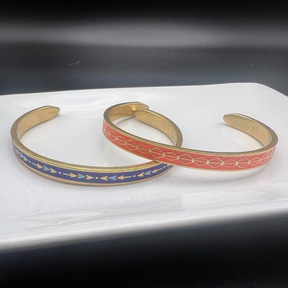 Iob Stella & Dot Manchester Enamel Cuffs - Picture 3 of 8